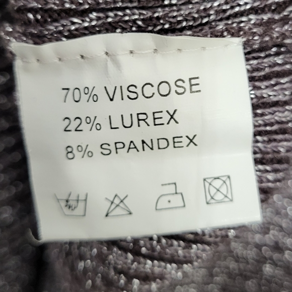 Belldini Sparkly Grey White Striped Tank Top and Sweater Set Large - Picture 9 of 9